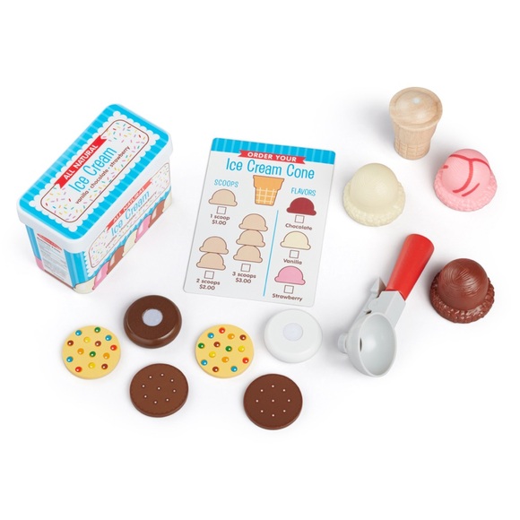 NWT🍦🍧🍦 Melissa & Doug Scoops and Sandwiches 13-Piece Ice Cream Play Food Set - Picture 5 of 10